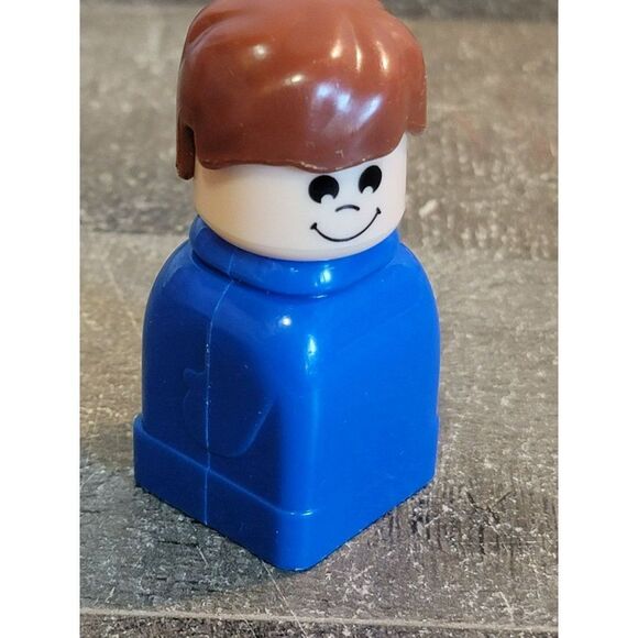 Blue boy man people block toy figure stackable - Picture 2 of 5